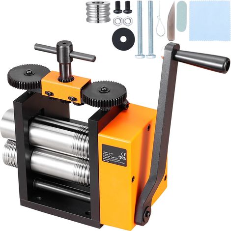Laminoir, 76 mm (3"), machine à laminer pour bijoux, rapport d'engrenage 1:2, laminoir multifonction 3 en 1, épaisseur de pressage de 0,1 à 7 mm pour la fabrication de bijoux en métal (feuilles, fils (1/5)