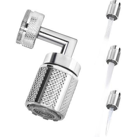 Embout Robinet Lavabo 720° Économiseur d’Eau 3 Modes Pulvérisation avec Adaptateurs M22 M24