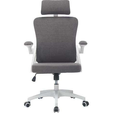Fauteuil de bureau ergonomique en filet avec support lombaire et appui-tête réglables (1/5)