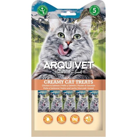 ARQUIVET Snack cremoso al pollo e salmone 5x14 g