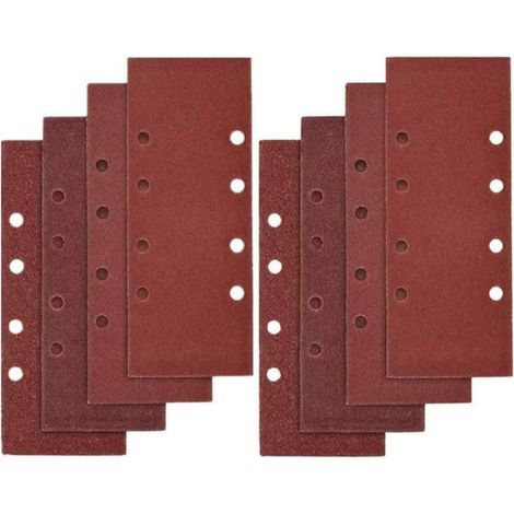 40 PCS Papier de Verre, 93 x 185mm Feuilles Abrasives pour Ponceuse Vibrante 8 Trous Assorted P40, P60, P80, P100 Grit (1/4)