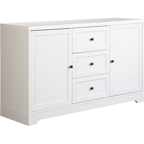 Mueble aparador Md-Ottavia 2 puertas, 3 cajones acabado blanco, 120cm(ancho) 72cm(altura) 39cm(fondo) (1/3)