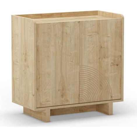 Mueble auxiliar 2 puertas abatibles md-Ian acabado roble. 80cm(alto) 80cm(ancho) 40cm(prof.) (1/5)