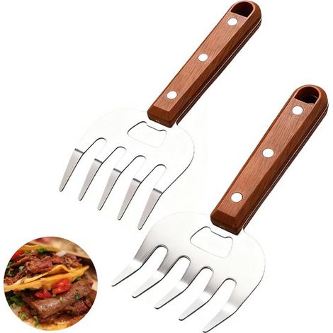 Desmenuzadora de carne 2 en 1-2 piezas, Desmenuzadora, Garras de carne, Picadora de carne manual, Garras para cerdo desmenuzado, Colgable (1/5)