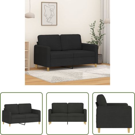 vidaXL Stoffsofa - 2-Sitzer-Sofa Schwarz 120 cm Stoff (1/5)