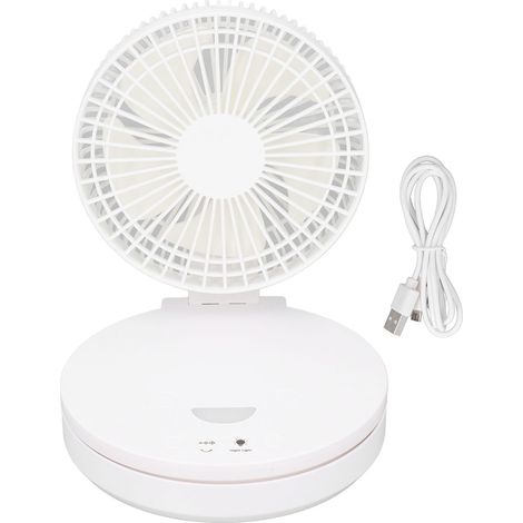 Wiederaufladbarer USB-Tischventilator mit Nachtlicht, leise und verstellbar für Schlafzimmer und Büro (1/5)