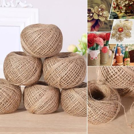 Cordon En Lin De Chanvre 100M Cordon Torsadé Ficelle En Corde De Jute Décoration Pour Bricolage Mod1742