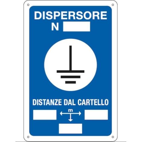 CARTELLO DISPERSORE DI TERRA COLERE BLU