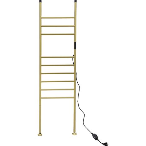 Sèche-serviettes électrique sur pied - 150 W - 220 V - 9 barres - Chauffe-serviettes en acier inoxydable - Contrôle de la température de 45 à 70 °C - Doré (1/5)