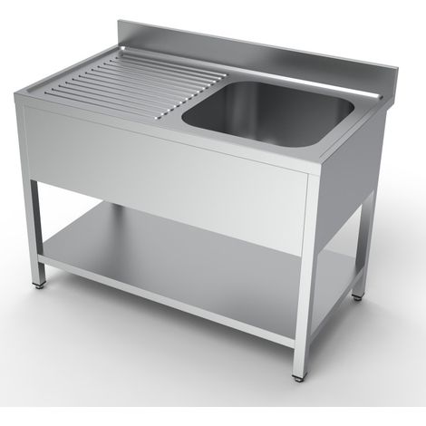 Bloc évier étagère bac à droite 1200x700 - Combisteel (1/4)
