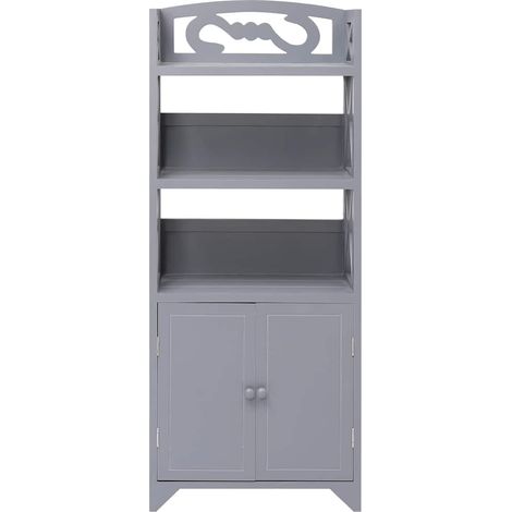 Maison Exclusive - Mobiletto da Bagno Grigio 46x24x116 cm in Legno di Paulownia (1/5)