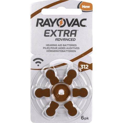 pile rayovac 312 sans mercure 1,45 volts 6 pièces