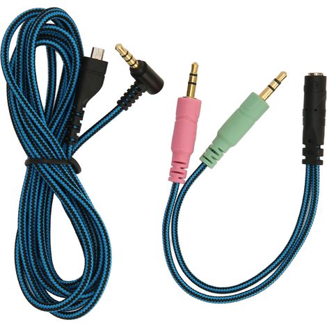 Câble de remplacement pour casque Steelseries Arctis 3/5/7/Pro, connecteur coudé, noyau OFC, adaptateur Y, longueur 2m (1/5)