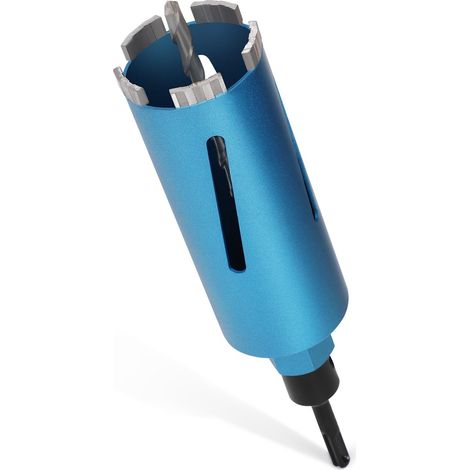 Couronne de forage diamantée M22 pour carotteuses avec turbo de 10 mm de diamètre, L 200 mm Ø 68 mm Adaptateur SDS-PLUS Couronne de forage à sec et humide Soudée au laser pour béton, granit (1/5)