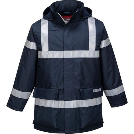 Veste De Pluie Fr Anti-statique Bizflame Couleur : Marine Taille L - Portwest (1/2)