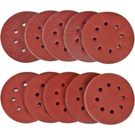 Disque de Ponçage 100pcs Disques Abrasifs 40/80/120/180/320/600/800/1000/1500/2000 Grain Taille de 125mm Idéal pour Poncer/Polir/Dérouiller HSDPS5M100, Meule d'angle (1/4)