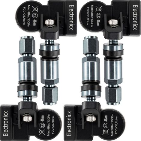 4x RDKS Sensoren Metall Gunmetal - BMW 5er [G30/G31] 2017-2023 - Reifendrucksensor TPMS Set