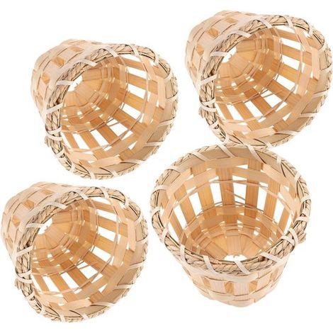 Lot de 4 abat-jour pour petite lampe - Modèle mini en bambou breveté - Modèle en herbe brevetée - Entièrement tissés à la main - Idéaux pour la décoration de lampes hippiques - Accessoires de tête de  (1/5)
