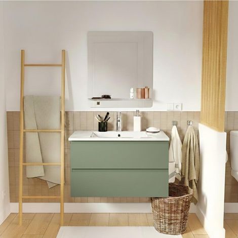 Mobile bagno singolo 80cm con rubinetto e specchio SORRENTO