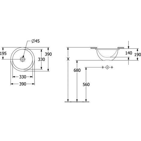 Villeroy & Boch 4A5100R7 Évier sous-plan Loop & Friends 330x330 mm Ru.