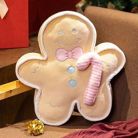 Bonhomme en pain d'épice en peluche de Noël, doux et câlin, 40 cm