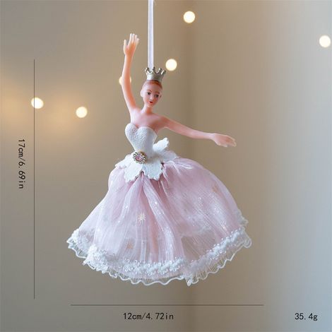 Ornement De Sapin De Noël Ballerine - 15 Cm - En Tissu Doux Avec Jupe En Fil - Pour Arbre De Noël Guirlande Couronne Table - 1 Pièce (1/4)