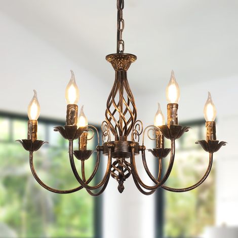 Lustres Rétro Fer Pendentif, Réglable Hauteur Suspension Luminaire (1/5)