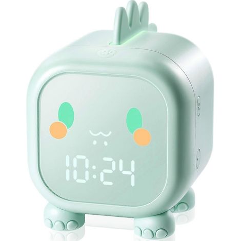 Réveil lumineux pour enfants, réveil numérique unisexe avec fonction snooze - Vert (1/3)
