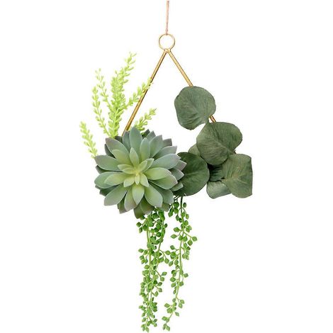 Couronne de mariage artificielle verte composée de 2 guirlandes de succulentes pour la décoration (1/5)