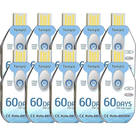 Enregistreur de données de température USB jetable PDF, thermomètre enregistreur TempU02, autonomie de 60 jours pour le froid (1/5)
