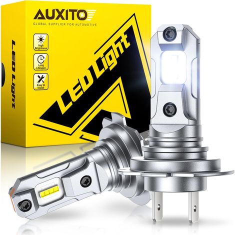 Ampoule H7 LED - 600% Plus Lumineuse, Blanc Éclatant 6500K, Taille 1:1 Halogène, Installation Plug & Play, Durée de Vie 60 000 Heures, Lot de 2 (1/5)