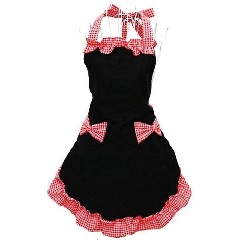 Tablier de cuisine pour femme, tablier de cuisine rouge et noir, jupon ajustable avec deux poches