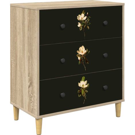 Commode BREMEN Impression de magnolia 66 x 36,5 x 75 cm Sonoma vidaXL (1/5)