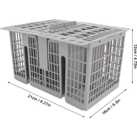 Ortviai Panier à couverts pour lave-vaisselle en ABS, 8 compartiments, 2 couvercles, modèles C00257140 et C00386607 (1/4)