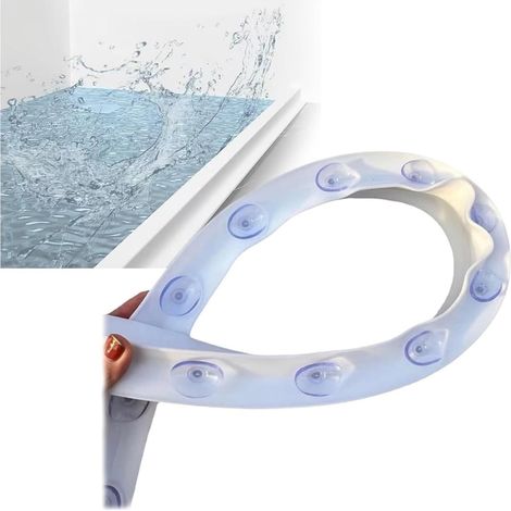 Barrière d'eau en silicone blanc avec ventouses, disponible (1/5)