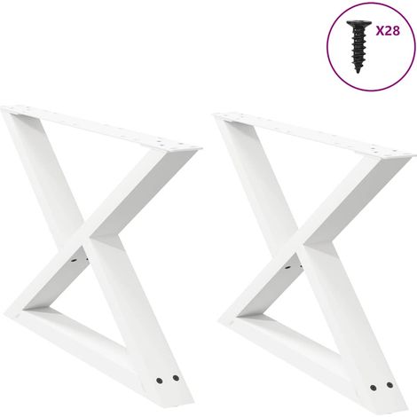 Couchtischbeine 2 Stk. Weiß 70x(42-43,3) cm Stahl