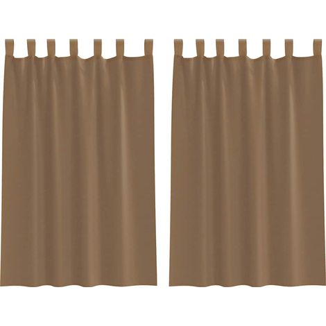 Maison Exclusive - Voile Vorhänge mit Schlaufen 2 Stk. Hellbraun