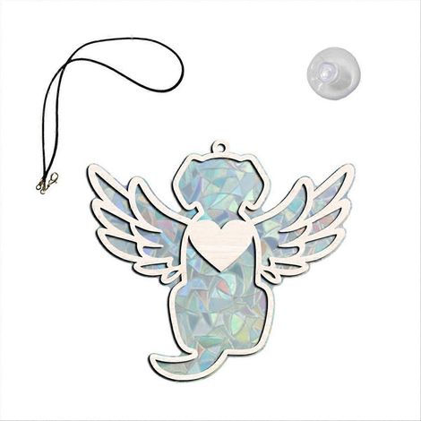Attrape-soleil arc-en-ciel commémoratif pour chien, prisme solaire décoratif multicolore, ornement lumineux en verre, cadeau souvenir animal, suspension fenêtre, taille unique. (1/5)