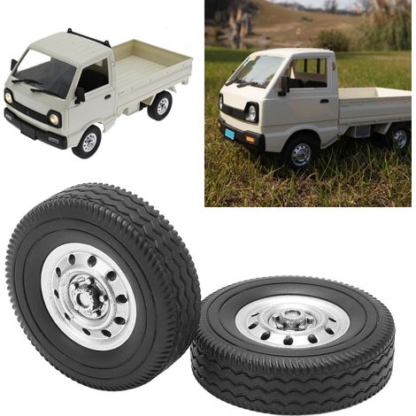 Pneus en caoutchouc et jantes en plastique pour voiture RC, pièce de rechange pour WPL D12mini. (1/5)