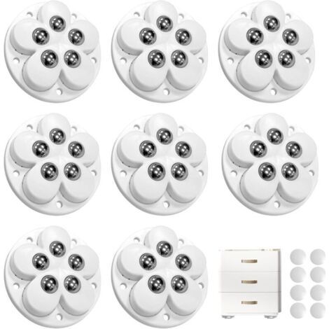 8 pièces Petite roulettes pour Meubles, 54 mm Roulette électroménager, Rotation sur 360° Patins pour Meubles, roulettes Charge Lourde pour déplacer des Meuble de Grande Taille, Blanc (1/4)