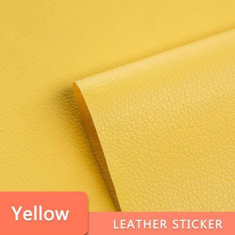 Papier peint - Auto-adhésif - Cuir PU - Jaune - 50CM x 137CM - Imperméable