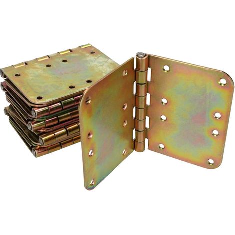 Charnière plate galvanisée 100 x 150 mm, arrondie - Lot de 10 (1/5)