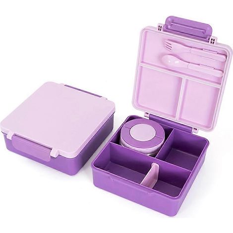 Bento-Lunchbox für Kinder mit Besteck, auslaufsicheren Lebensmittelbehältern für Kinder, isoliertem Behälter für Kinder. (1/5)