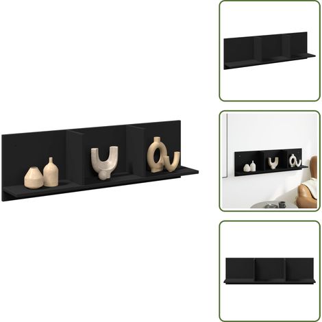 Wandschrank 100x16,5x30 cm Schwarz Holzwerkstoff - Wandschrank - Wandschränke - Hängeschrank - Hängeschränke (1/5)