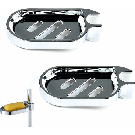 Porte Savon pour Barre de Douche Un Porte-Savon Douche Réglable Durable Boîte à Savon en ABS Plastique Tablette Étagère de Douche Porte-Éponge for Savon de Bar for Douche,Vasque et Évier de C (1/5)