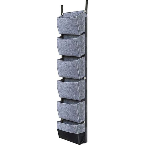 Sacs De Plantation Suspendus Avec 6 Poches Pots De Fleurs De Jardinage Verticaux Jardiniere Mur Suspendu Sacs De Plantation 42 X 12 Pouces, Gris - Gris (1/5)