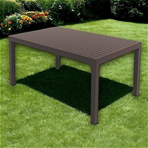 Dmora - Mesa de exterior Maratea, Mesa de comedor rectangular, Mesa de jardín multiusos, 100% Made in Italy, 150x90h72 Cm, Antracita (1/3)
