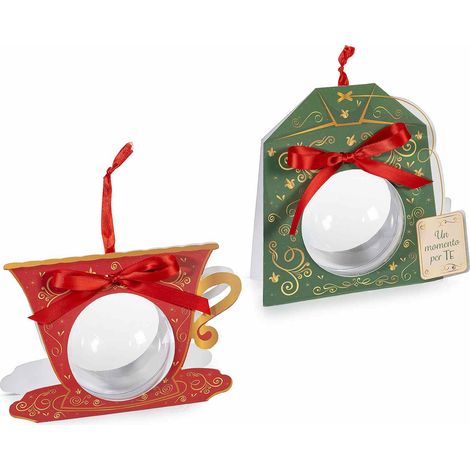 Sfere trasparenti apribili in plastica alimentare in confezione a forma di tazza di tè. Perfette da appendere o appoggiare, set da 20 pezzi, Ø 8 cm