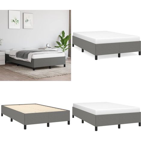 Bettgestell ohne Matratze Dunkelgrau 120x190 cm Stoff - Bettrahmen - Holzrahmen - Doppelbett - Einzelbett - Lattenrost - Home & Living (1/5)