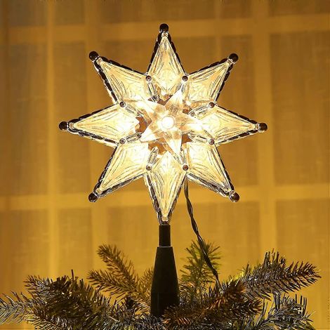 Étoile de Noël pour sapin, 20 cm, étoile lumineuse double face, 8 branches (1/5)